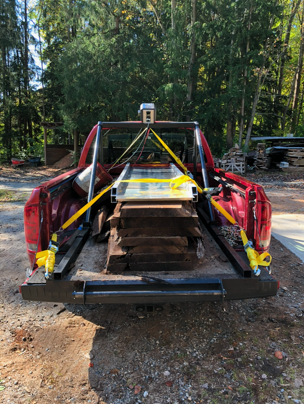 Photo of unit in truck with slabs